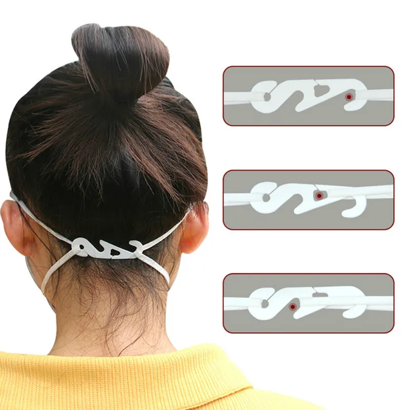 Mouth Mask Earband Extension Strap Adjustable Face Cover Ear Grips Extension Hook Soft Plastic Ear Band Extension DLH398