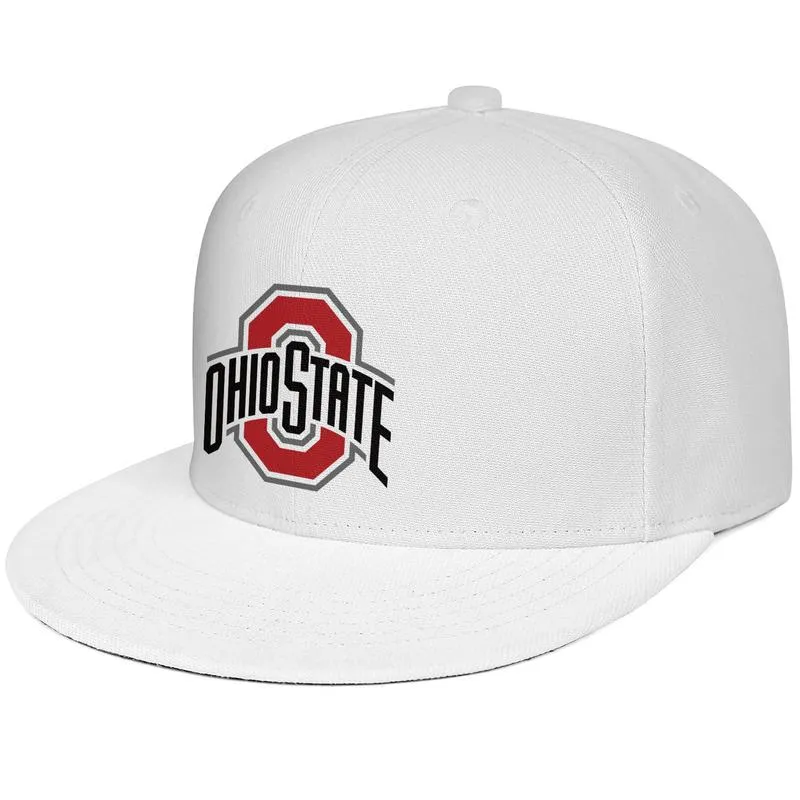 Ohio State Buckeyes primary team logo Unisex Flat Brim Baseball Cap Styles Team Trucker Hats Sport football black Marble Print3095411