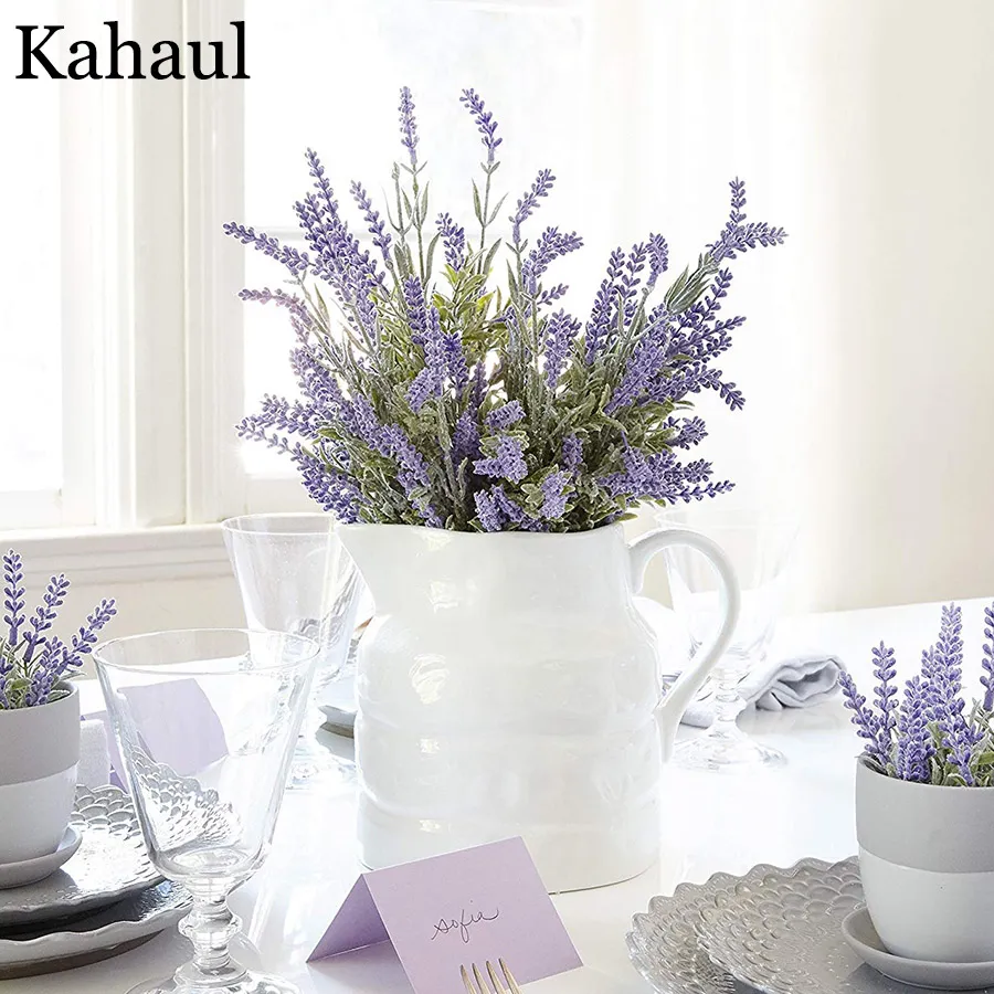 bouquet di fiori di lavanda in plastica artificiale decorazione provenza pianta finta fiore di seta centrotavola di nozze casa decor240W