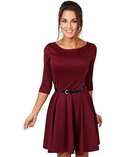 Long sleeve mini skater dresses 