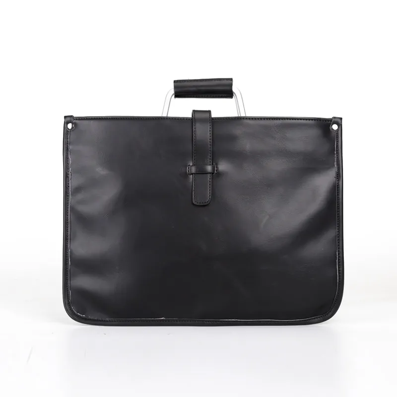 Einfache Design Leder Männer Aktentasche mit Metallgriff Business Männer Dokument Tasche Klassische Büro -Herren -Taschen Handtasche1317a