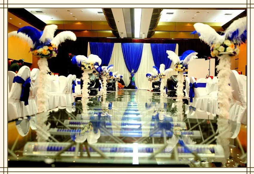 Nuevo 18-20 pulgadas 45-50 cm plumas de avestruz blancas para centro de mesa de boda decoración de evento de fiesta de boda decoración festiva 1780