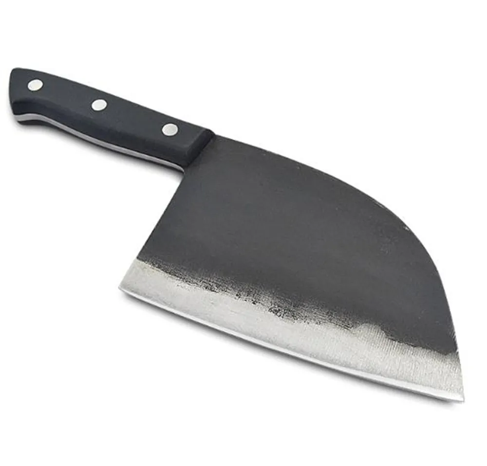 Högt kolstål Handgjord smidd kockkniv full av kinesisk kökskniv Slaktklyv slaktare Full Tang grönsaksskärkniv
