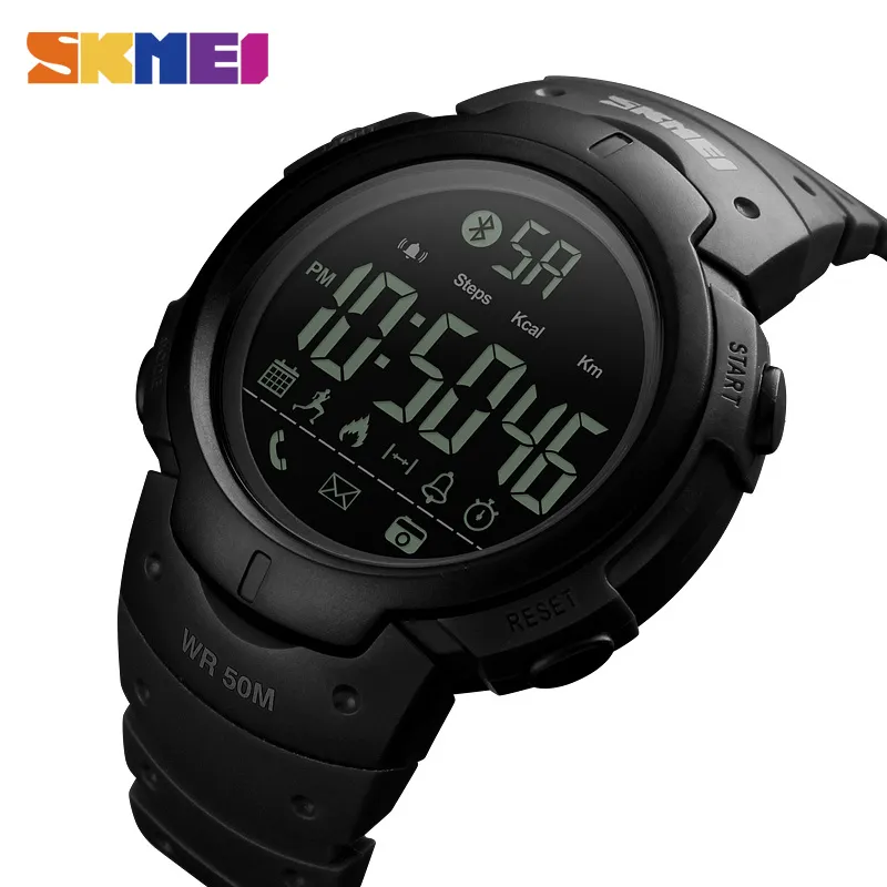 SKMEI Fashion Smart Watch Men Calorie Alarm Clock Bluetooth Watches 5Bar Waterproof Smart Digital Watch Relogio Masculino 1301177l