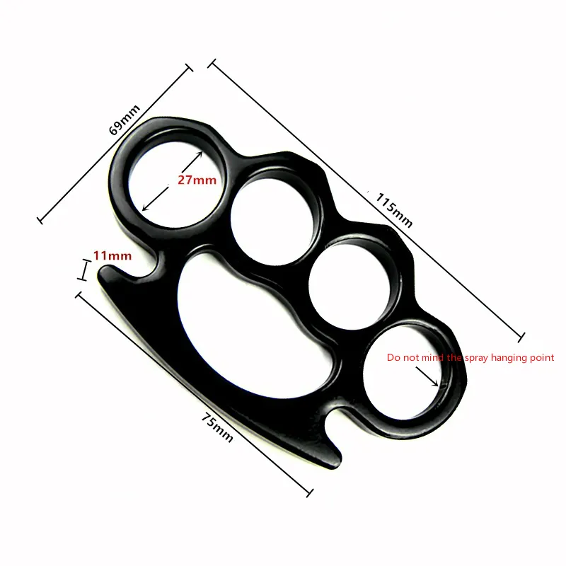 Helt ny skyddsutrustning Knuckle Dusters Metal Alloy Brass Knuckles Self Defense Tool Personlig säkerhetsutrustning Järn Fists Boxi7514930