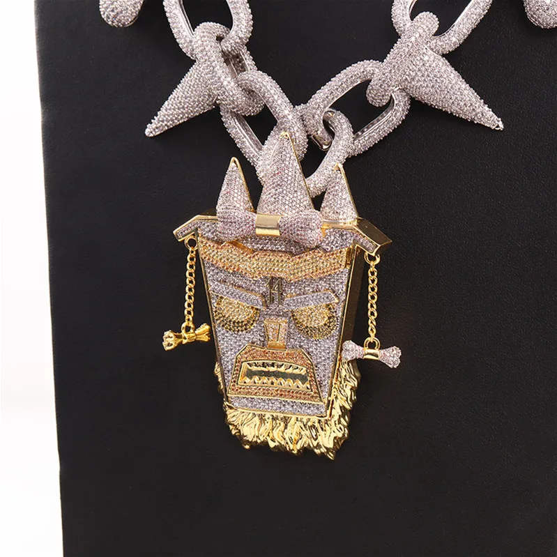 Mens Iced Out Hip Hop Chain Pendants Luxury Designer Jewelry Men Diamond Necklace Big Pendant Bling King Charms Rapper Cuban Link 3024