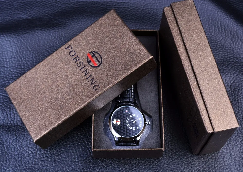 Forsining Horloge met kleine wijzerplaat Tweedehands display Obscure Design Herenhorloges Topmerk Luxe Automatisch horloge Mode Casual Klok Me251q