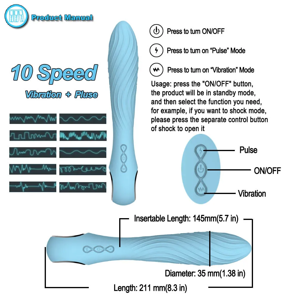 Poderoso Choque Elétrico Vibrador Vibrador G-Spot USB Recarregável Clitóris Estimulador Massager Adulto Sexo Brinquedos para Mulheres Masturbação Y191218