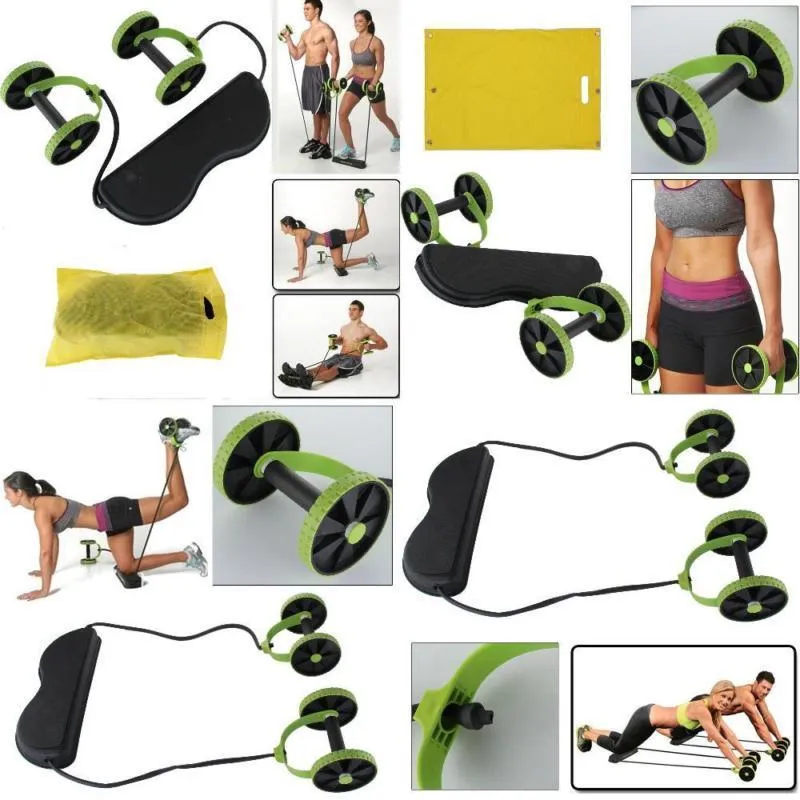 AB Wheels Roller Coaster Stretch Elastic Abdominal Resistance Pull Rope Tool AB Roller For Abdomina Muscle Trainer Exercise T200506