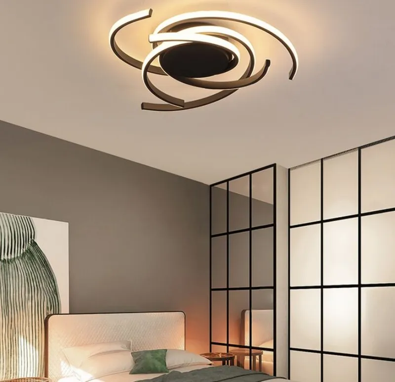 Luces de techo LED modernas y creativas para sala de estar, dormitorio, estudio, balcón, iluminación interior, lámpara de techo de aluminio blanco y negro L343j