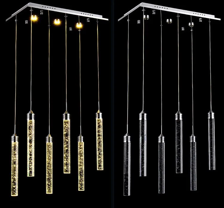 Regal Modern Bubble Crystal Column Chandeliers LED Restaurang Pendant Lamps Lighting Lamp Personlighet Bar Mats vardagsrum Lumin288J