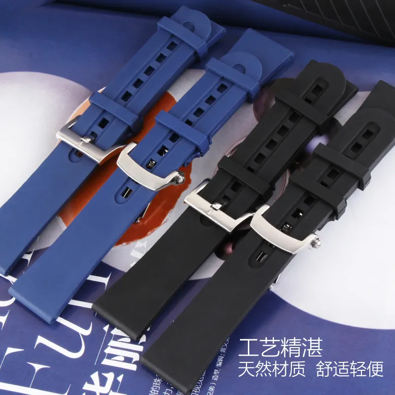 Pulseira de relógio de nylon, pulseira de borracha para cinquenta braças, pulseira masculina preta azul 23mm com ferramentas 5015-1130-52a236n
