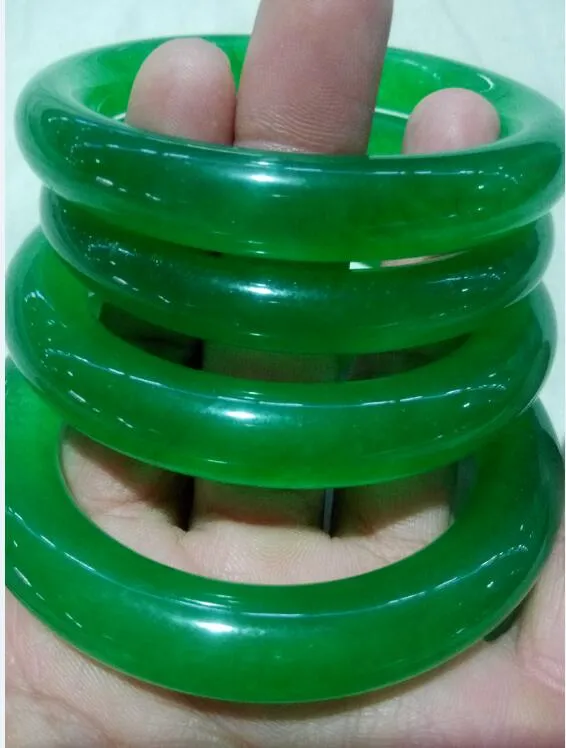 56--60mm IMPERIAL GREEN NATURAL JADE BANGLE JADEITE BRACELET CHARM JEWELRY190I