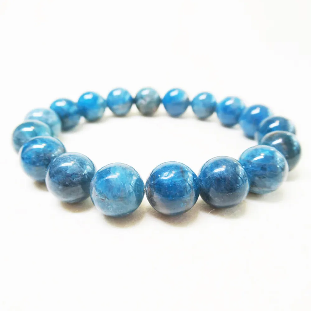 MG0515 Sur 10 mm Bracelet empilable en apatite bleue Bracelet de pierres précieuses de haute qualité Bracelet de bien-être émotionnel de protection pour hommes 2291