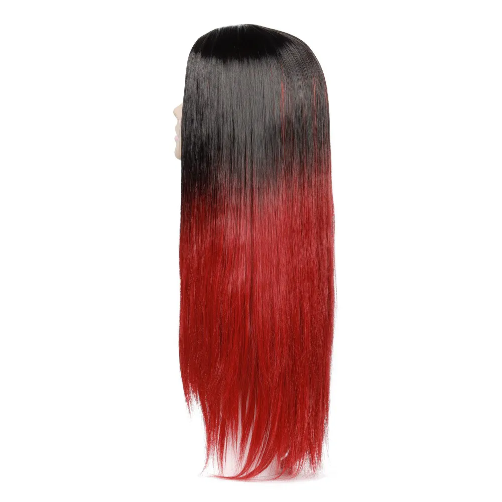 2020 Amazon Hot Selling European och American Populär Wig Women's Fashion Gradient färgade hög temperatur silke huvudbonader