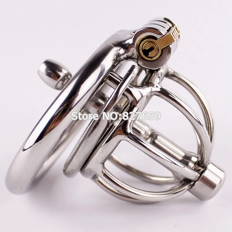 Male Device Stainless Steel Super Small Size Chastity Cage Virginity Lock Adult Game Sex Toys Y19070602_voghion.com