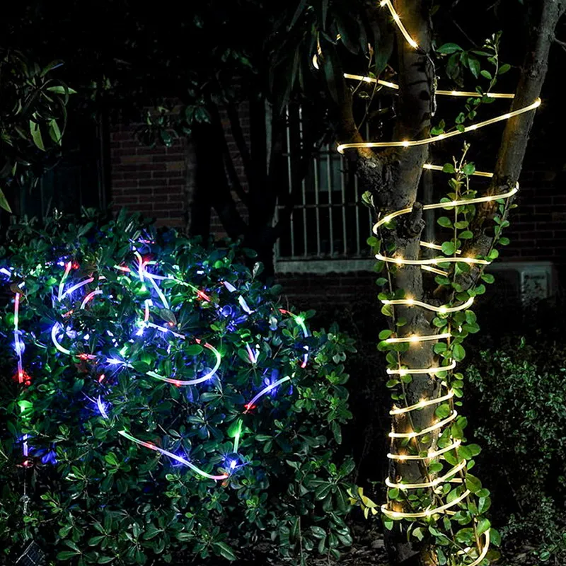 سلاسل أنبوب حبل شمسية 10 أمتار LED Solar Strip String Fairy Light Strings مقاومة للماء في الهواء الطلق حديقة شمسية عيد الميلاد ديكور Light206z