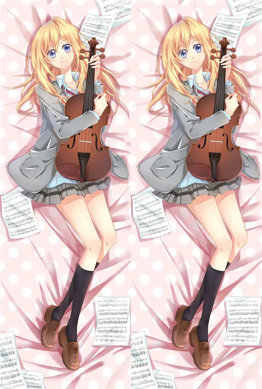 Shigatsu wa kimi no uso anime karakterleri miyazono kaori yastık atma nisan ayında yalanınızı örtün Dakimakura vücut yastık