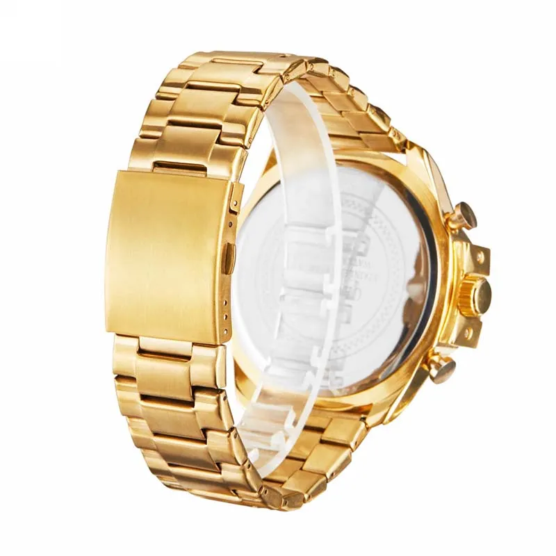 Mens Quartz Analog Watch Cagarny Fashion Sport Wristwatch Waterproof Black Stainless Male Watches Clock Relogio Masculin268U