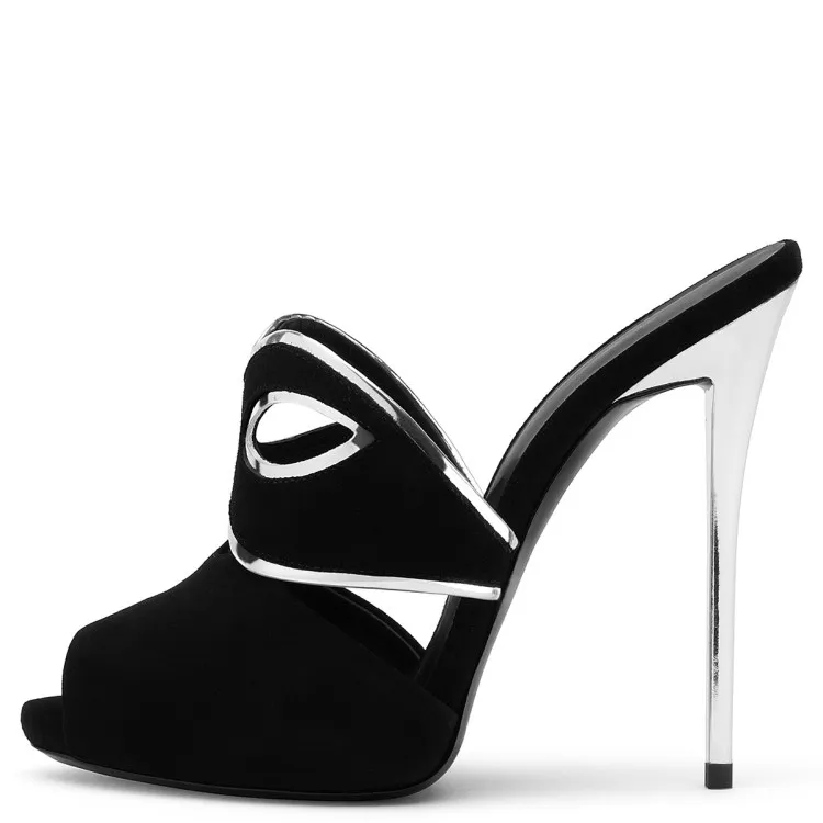 Rontic 2020 femmes Mules sandales Sexy mince talons hauts sandales belle Peep orteil élégant noir fête chaussures de bal femmes US grande taille 4-13