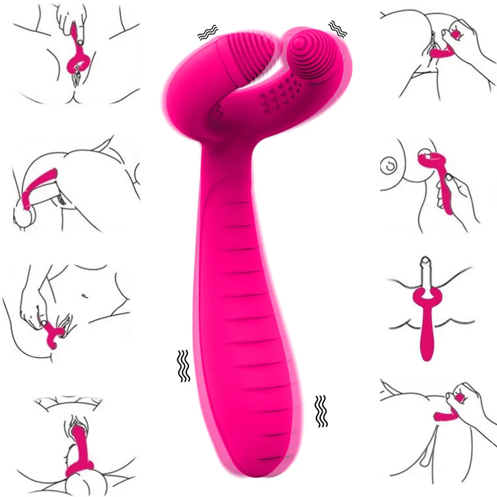 Silikon G-Punkt Stimulieren Vibratoren Dildo Nippel Clip Masturbieren Vibrator Erwachsene Sexspielzeug für Frauen Männer Paar Y200422