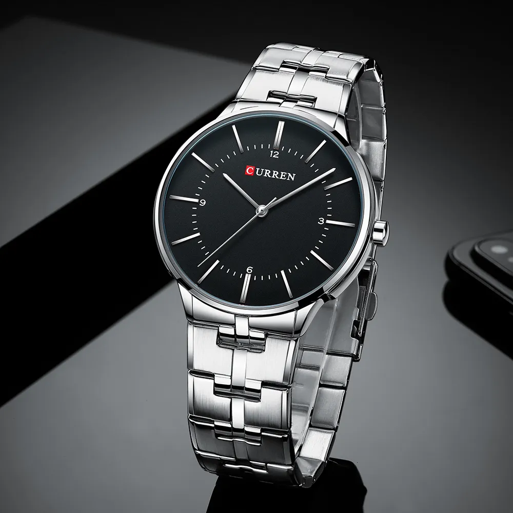Mens Classic Quartz Analog Watch Curren Luksusowa moda Business Wristwatch zegarki ze zegarków ze zegarki ze zegarki ze zegarem sportowym