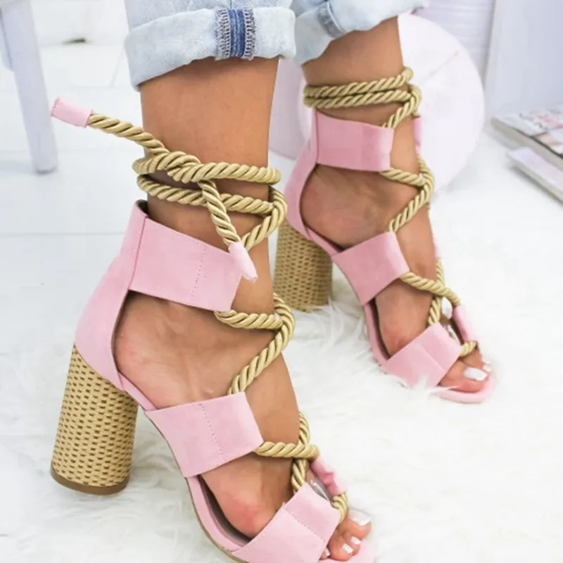 Loozykit 2019 Sommer Espadrilles Frauen Sandalen Ferse Spitz Fisch Mund Sandalen Hanf Seil Spitze Up Mujer Plattform Sandalen Y19070503