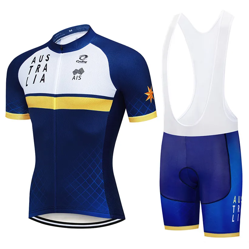 2022 Australia Pro 팀 여름 사이클링 저지 9d Bib 세트 MTB 유니폼 빨간 자전거 의류 빠른 마른 자전거 착용 Ropa Ciclismo Gel PA2909