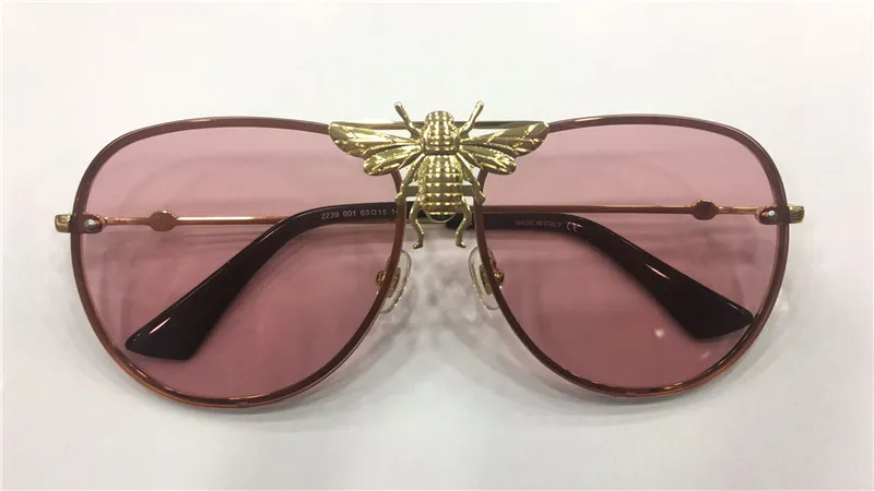 Nouvelle mode lunettes de soleil de créateur populaire Big Bee 2238 lentille UV sans monture de qualité supérieure steampunk style extérieur295r