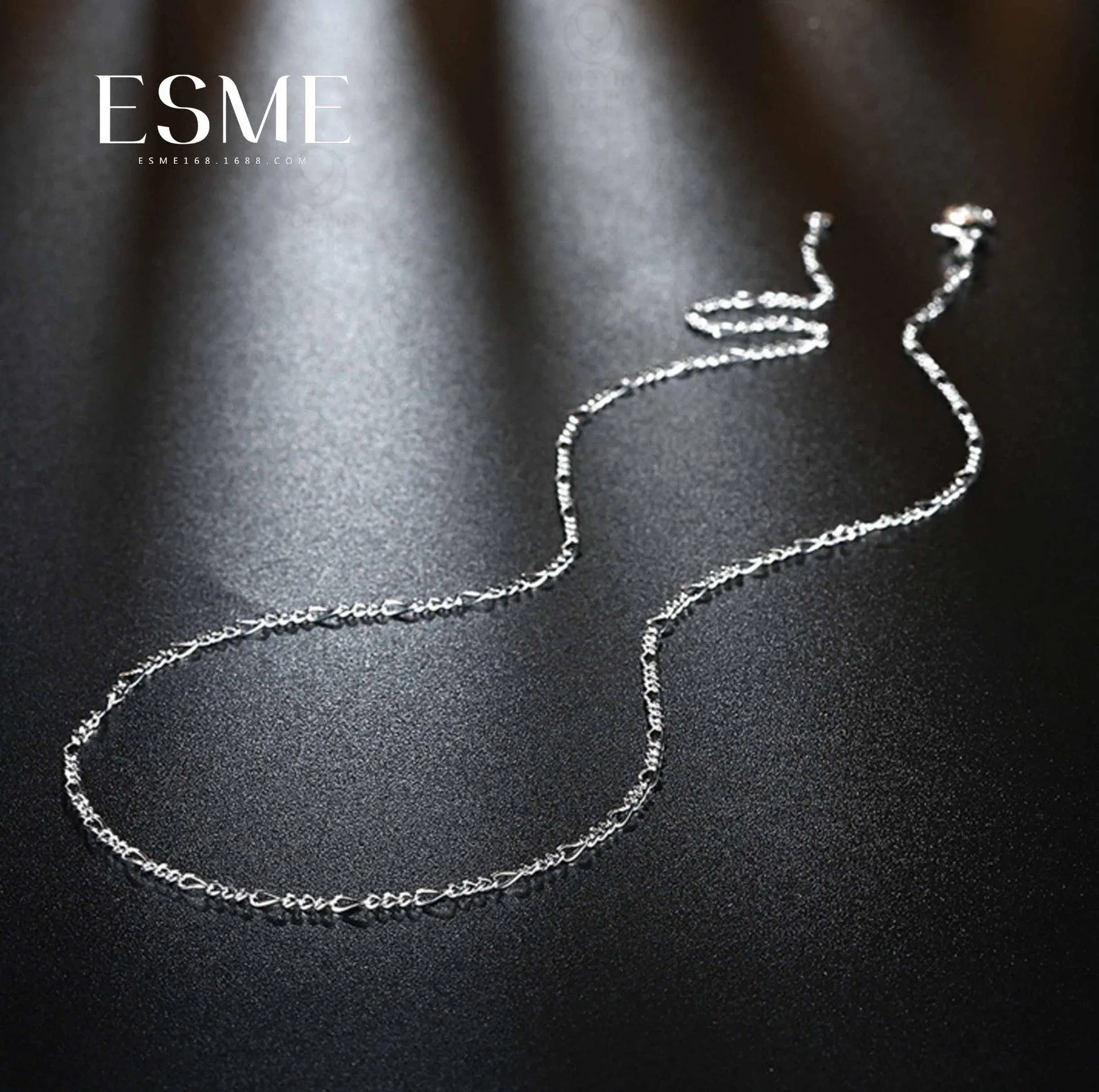 2 mm figaro łańcuch 925 Srebrna srebrna biżuteria łańcucha naszyjnika z homarami Rozmiar 16 18 20 22 24 28 30 cali 293s