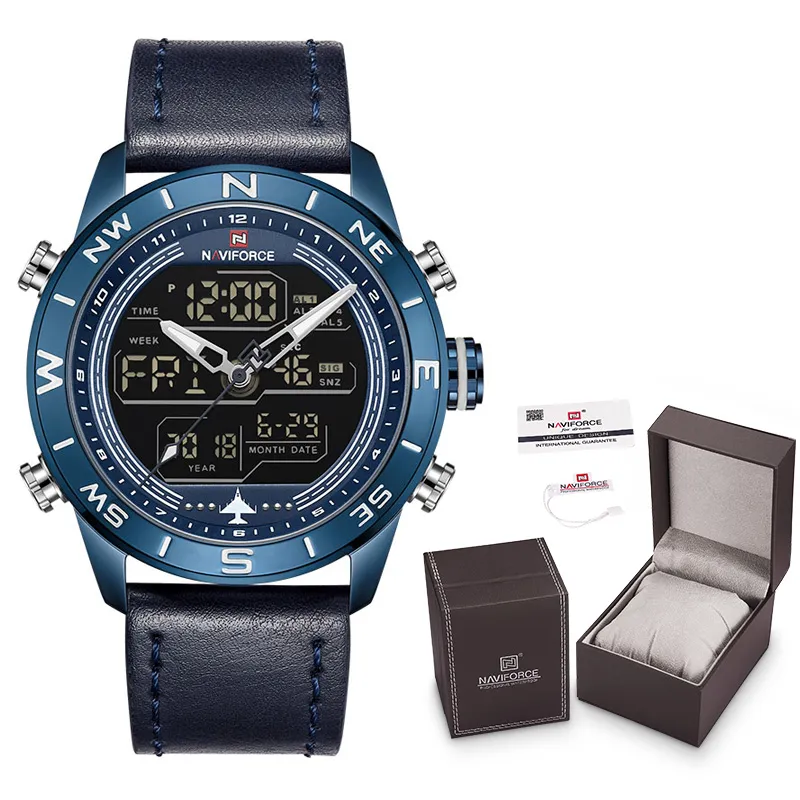Męskie zegarki Top Brand NaviForce Fashion Sport Watch Men Waterproof Quartz zegar zegarowy zegar wojskowy z zestawem pudełka na 248 m