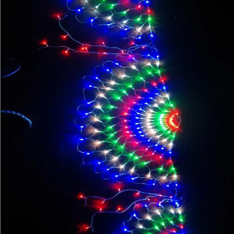 3M 412LED Peacock Curtain Icicle String Light Christmas Mesh Net Fairy Garland Garland Light Party Backdrop Light308C