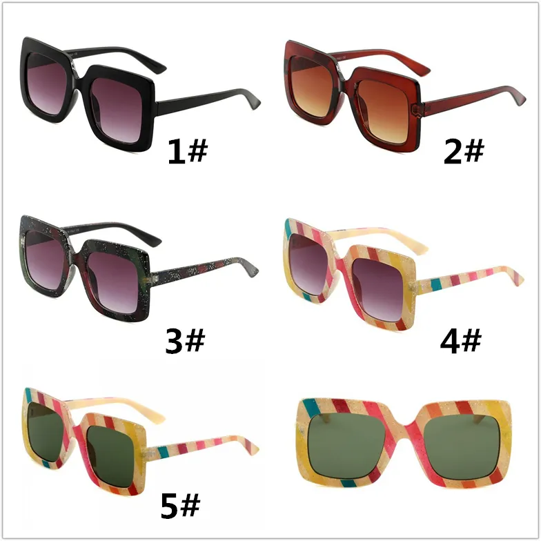 Fashion Multicolor Ladies Sunglasses Retro Square Oversize Sun Glasses Uv Protection Big Frame Funny Stripe Eyeglasses With Box305k