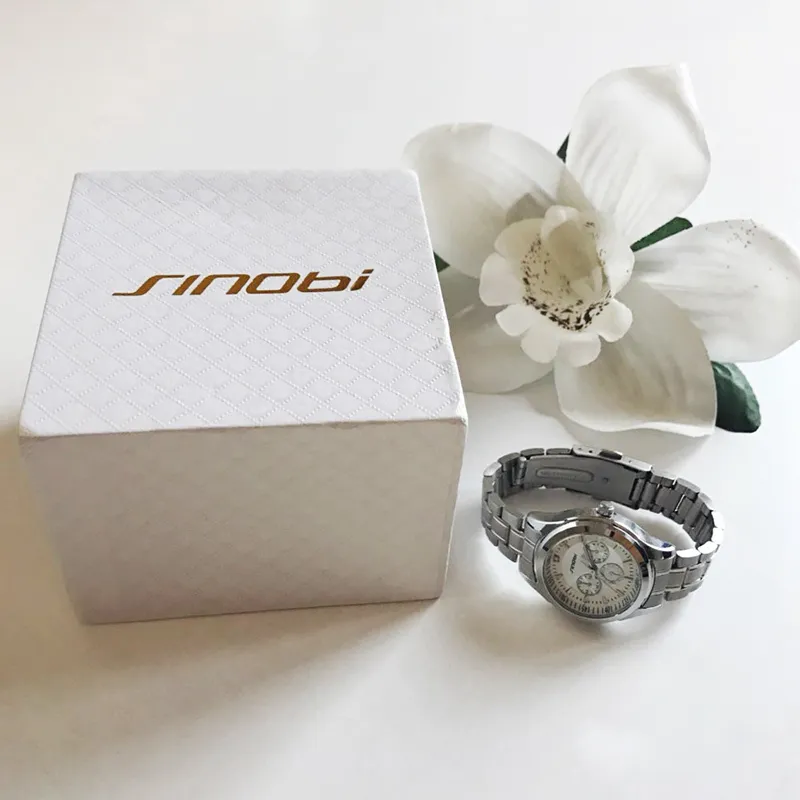 Sinobi pulseira feminina moda aço relógios de pulso marca luxo genebra relógio de quartzo senhoras relógio de pulso relojes mujer saatler273i