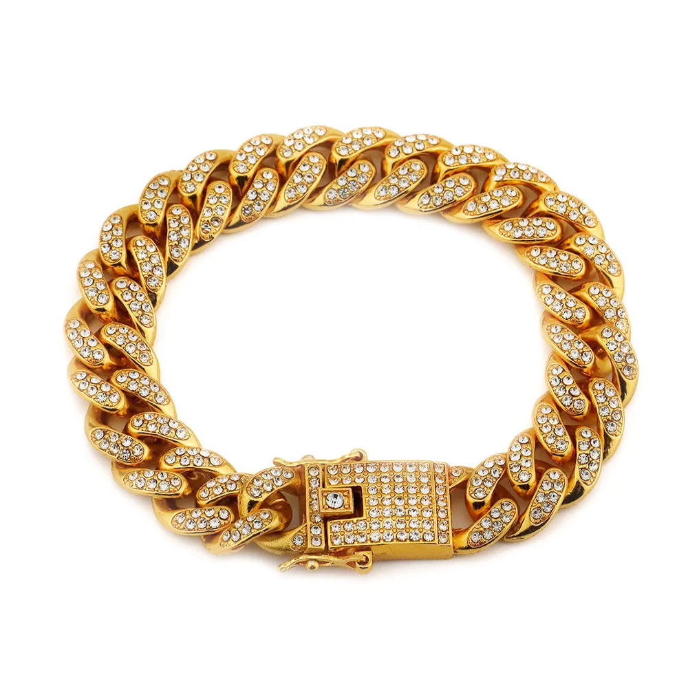 Braccialette hip hop braccialetti da uomo diamanti braccialetti cubo da 12 mm a farfalla larga farfalla semplice braccialetta esagerata7153812
