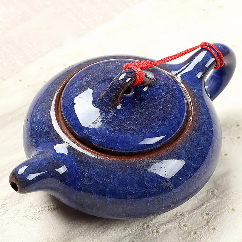 Chinese Traditional Ice crack glaze Tea pot Elegant Design Tea Sets Service China Red teapot Creative Gifts 2021277J