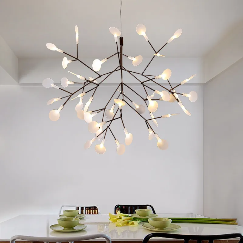 Moderne Heracleum Boom Blad Hanglamp LED Lamp Suspension Lampen Woonkamer Art Bar Ijzer Restaurant Home Verlichting AL12219t