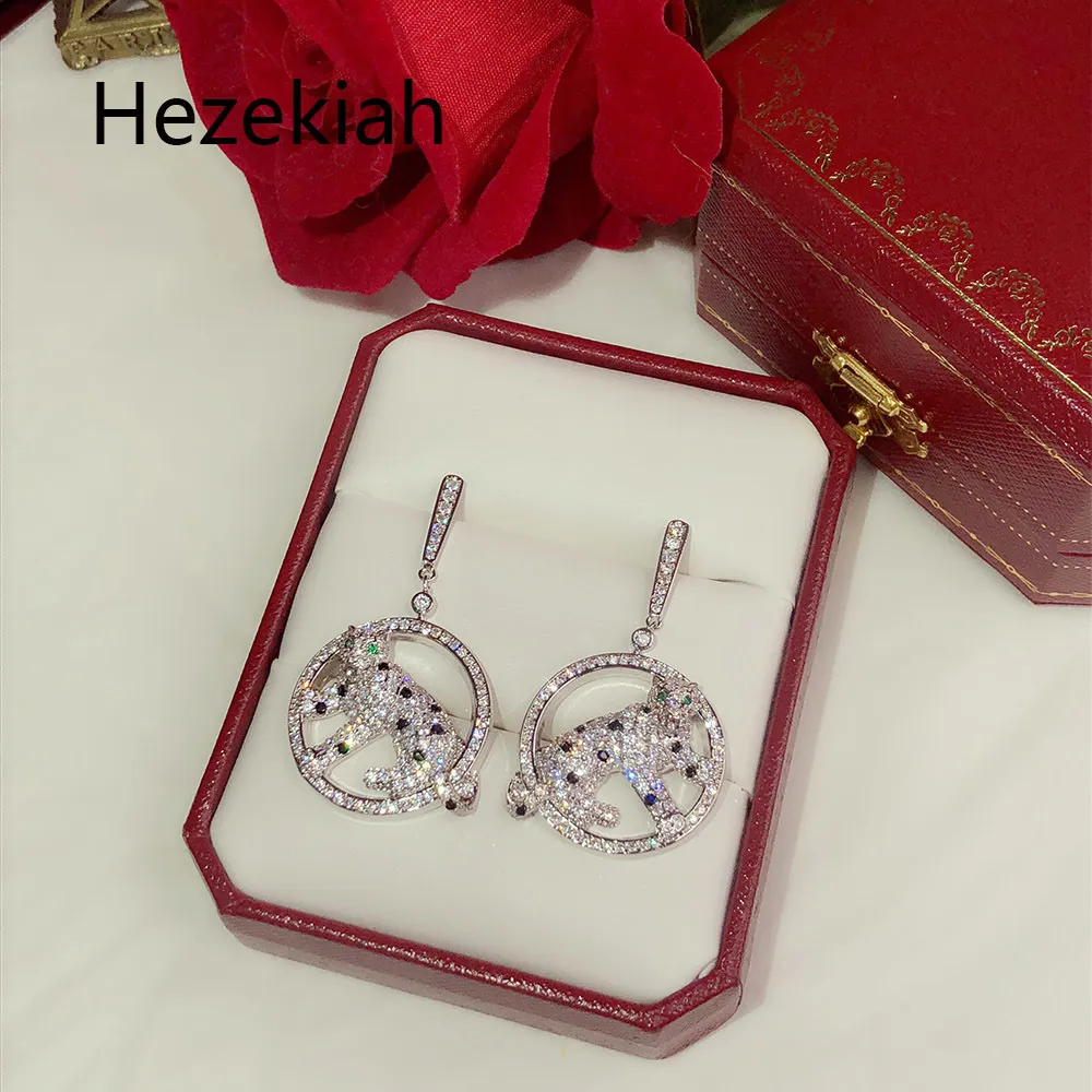 Hezekiah S925 Tremella Needle Leopard Circular Earrings Luxurious Luxury Highend Banquet Earrings French Quality DA4026452