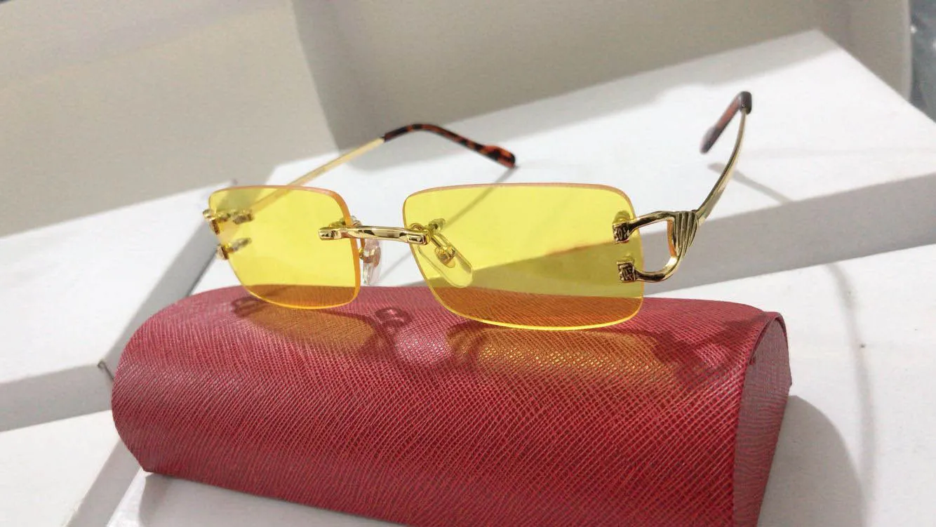 Lunettes de soleil à la mode, montures sans monture, lunettes de soleil optiques de marque de styliste avec étui et boîte 277S