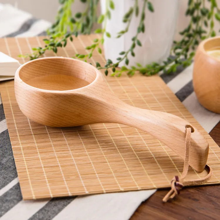 Flour spoon rice wooden water ladle wood dipper beech utensils natural kitchen cooking tools watering flowers