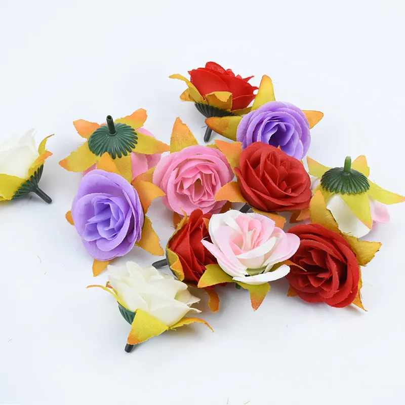 5 см шелковые розы рождественские украшения для дома, свадьбы, рукоделия, скрапбукинга, цветы, искусственные растения, искусственные пластиковые цветы1278z