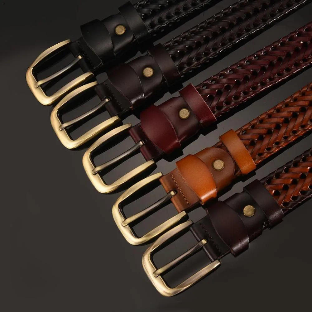 メンズベルトフェイクレザー編み織り韓国スタイルカジュアルオールマッチングシンプルなファッショナブルな潮belt 5色C19040801261W