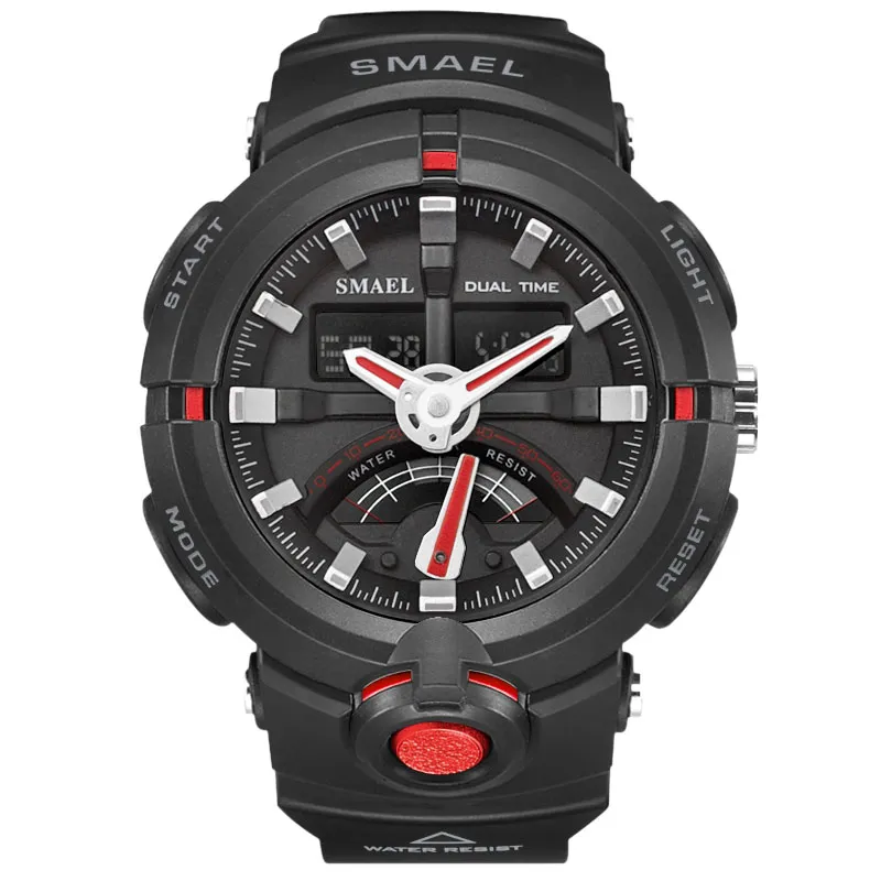 Novo relógio eletrônico smael marca digital esporte relógios masculino display duplo à prova dwaterproof água mergulho branco relogio 1637316r