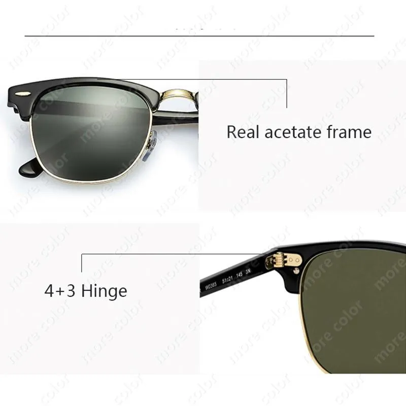 Designer Sunglasses Top Quality Club Real Glass Lenses Acetate Frame UV400 Sun Glass Lenses Sun Glasses Oculos6860766