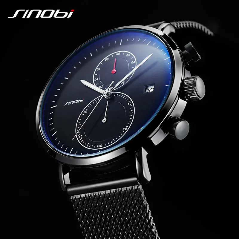 Sinobi New Men Watch Brand Business Watches for Men Ultra Slim Style Wristwatch Japan Movement Watch Male Relogio Masculino2894