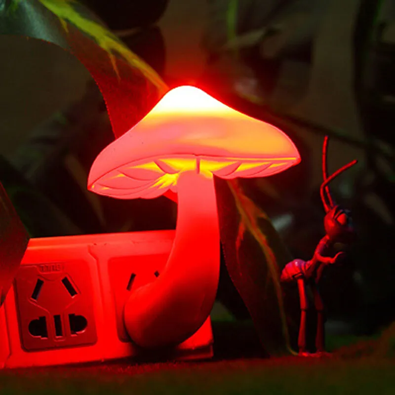 Coloré économie d'énergie champignon LED veilleuse capteur lampe de contrôle chevet mur noël école cadeau DEC6107010903
