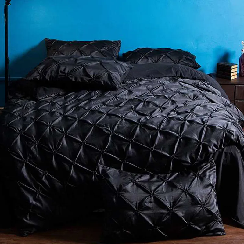 Beddengoed stelt nieuwe 3 stks zwart 4 maat bed sheet dekbedoverdeksels sets cadeau dekbedovertrekpolyester glasvezel home el243p