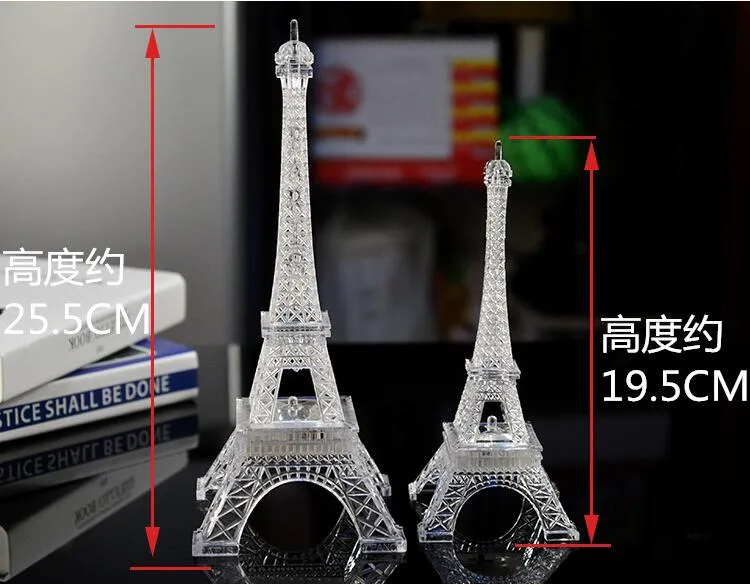 SXI Tour Eiffel Décor Lumière Colorée LED Veilleuse Style Paris Lampe de Bureau pour Chambre Cadeau D'anniversaire Romantique pour Enfants Gâteau De Fête 262C