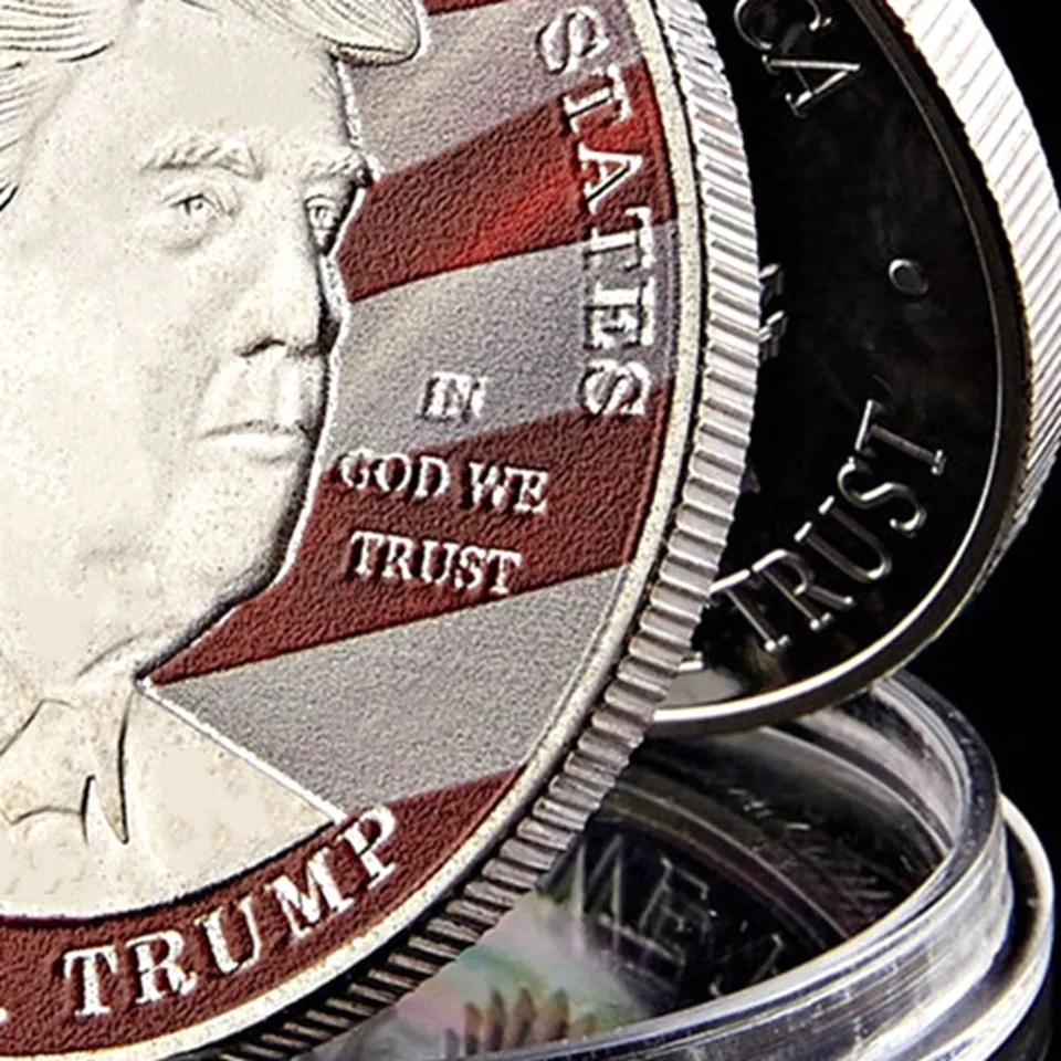 Président américain Donald Trump Liberty Craft en Dieu Nous avons confiance en argent plaqué 1Oz Pièce commémorative de nouveauté