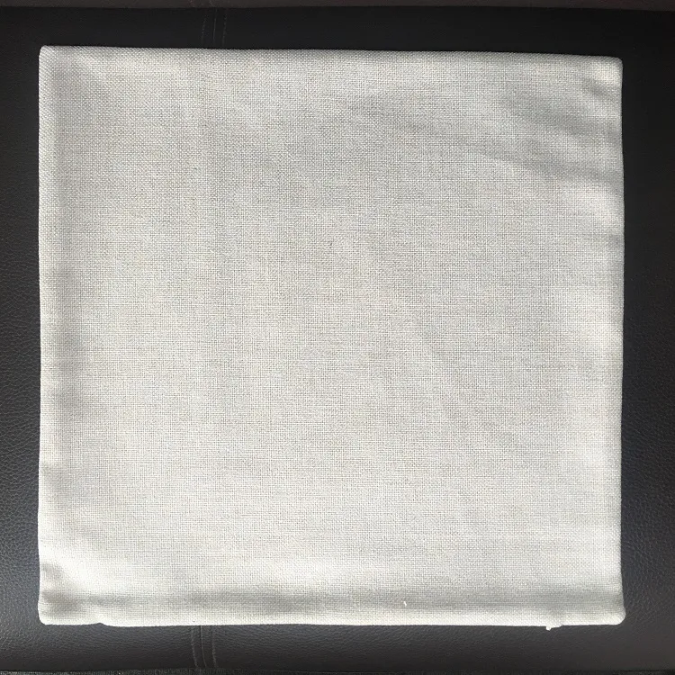 14x14 tum tomt faux linne kuddefodral för DIY sublimering vanlig faux säckväv kudde täckning broderi blanks1979